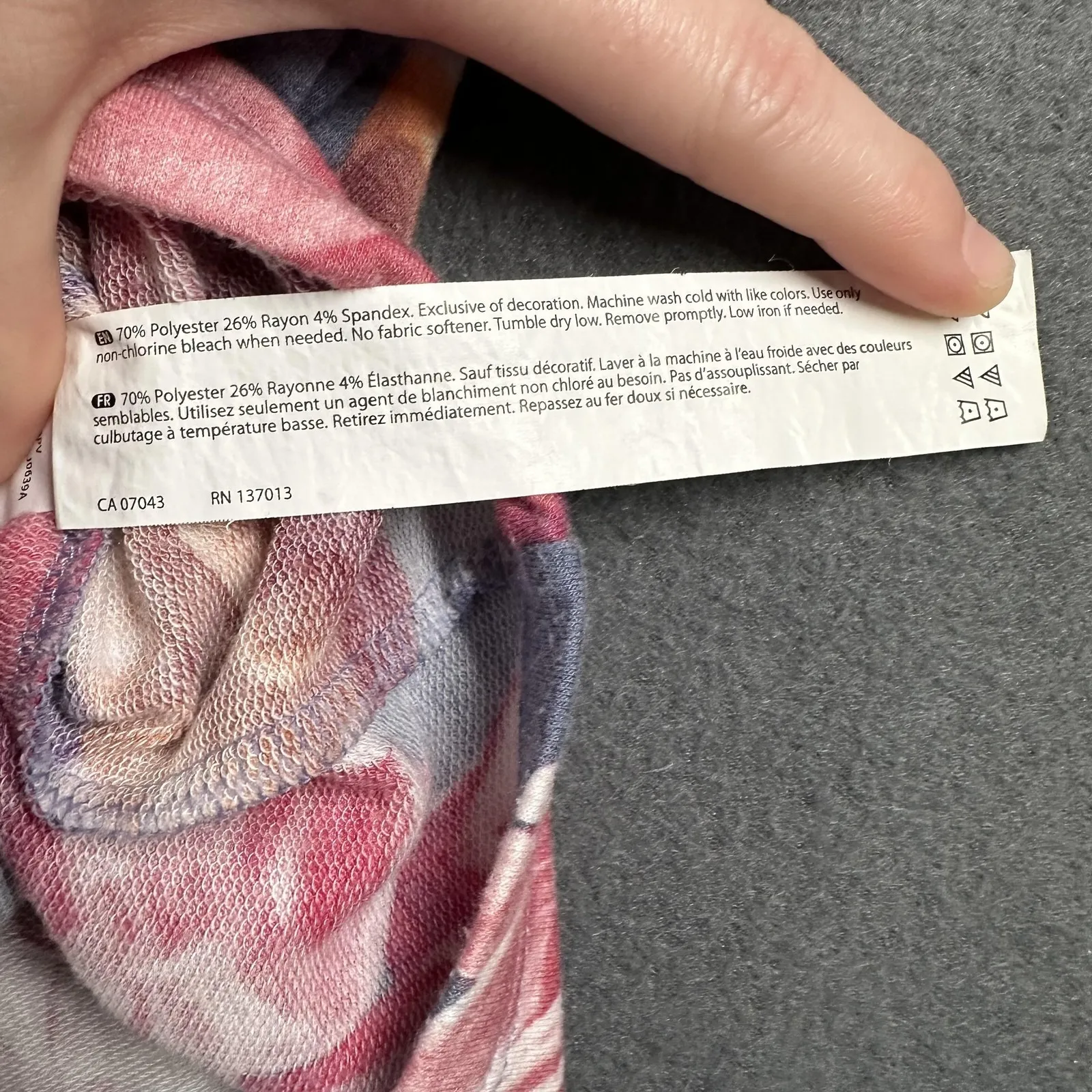 Marika Hoodie Womens XL Blue Floral Print Full Zip Lightweight Jersey Sweatshirt - Image 7