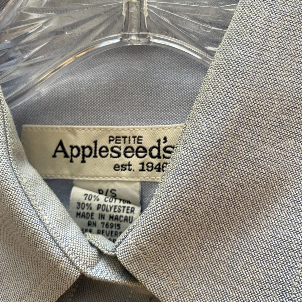 Appleseed’s Long Sleeve Blue  Button up Shirt  SP - Image 4