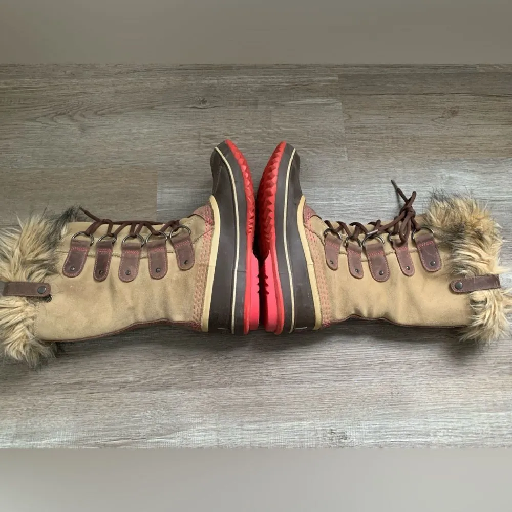 Sorel Joan Of Arctic Boots Eskimo Waterproof Boots Tall Thick Warm Brown Pink 8 - Image 7