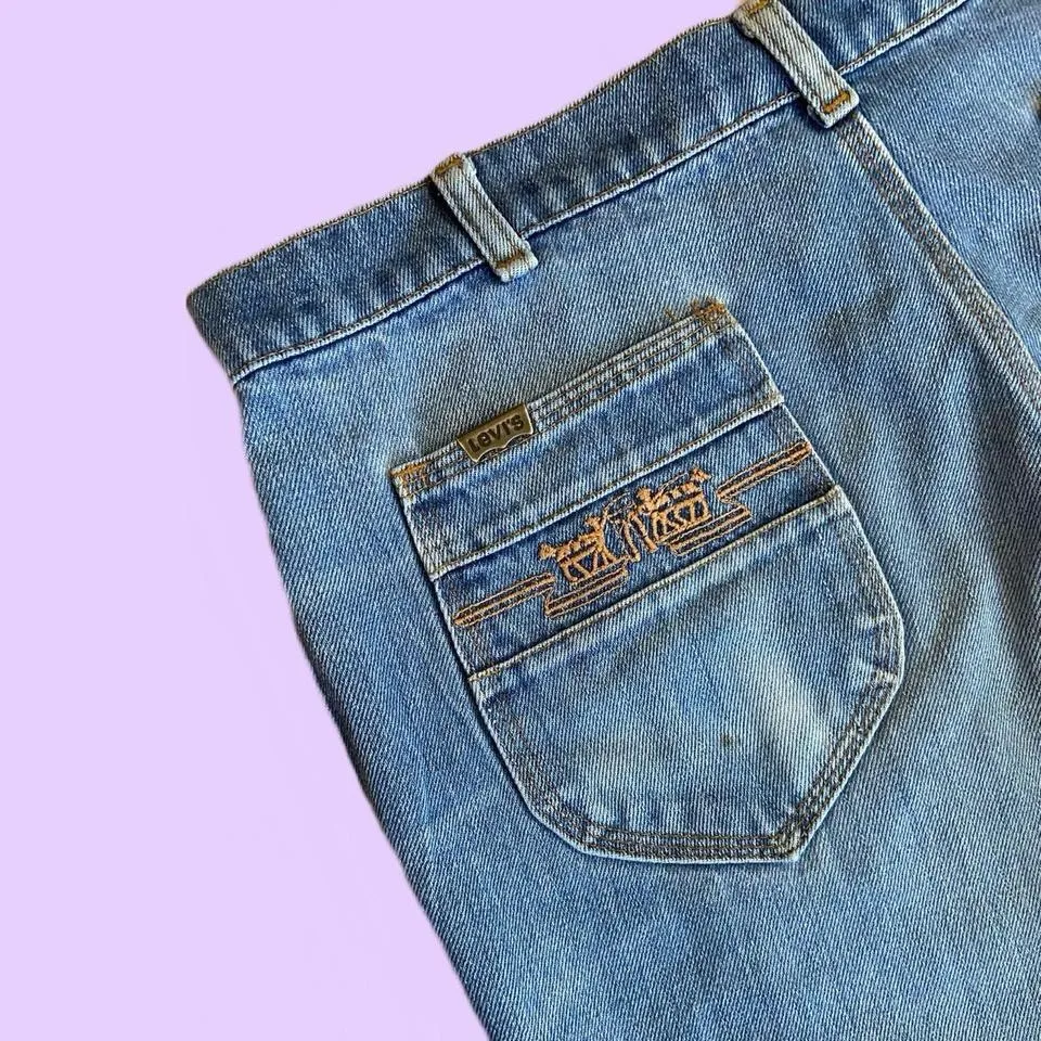 Vintage Levi’s 60s / 70s Orange Tab Flare Denim Blue Jeans 🔥 - Image 3