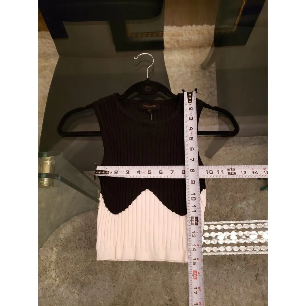 36 Point 5 Women's Black & White Viscose Crew Neck Sleeveless Two Piece Size L - Image 6