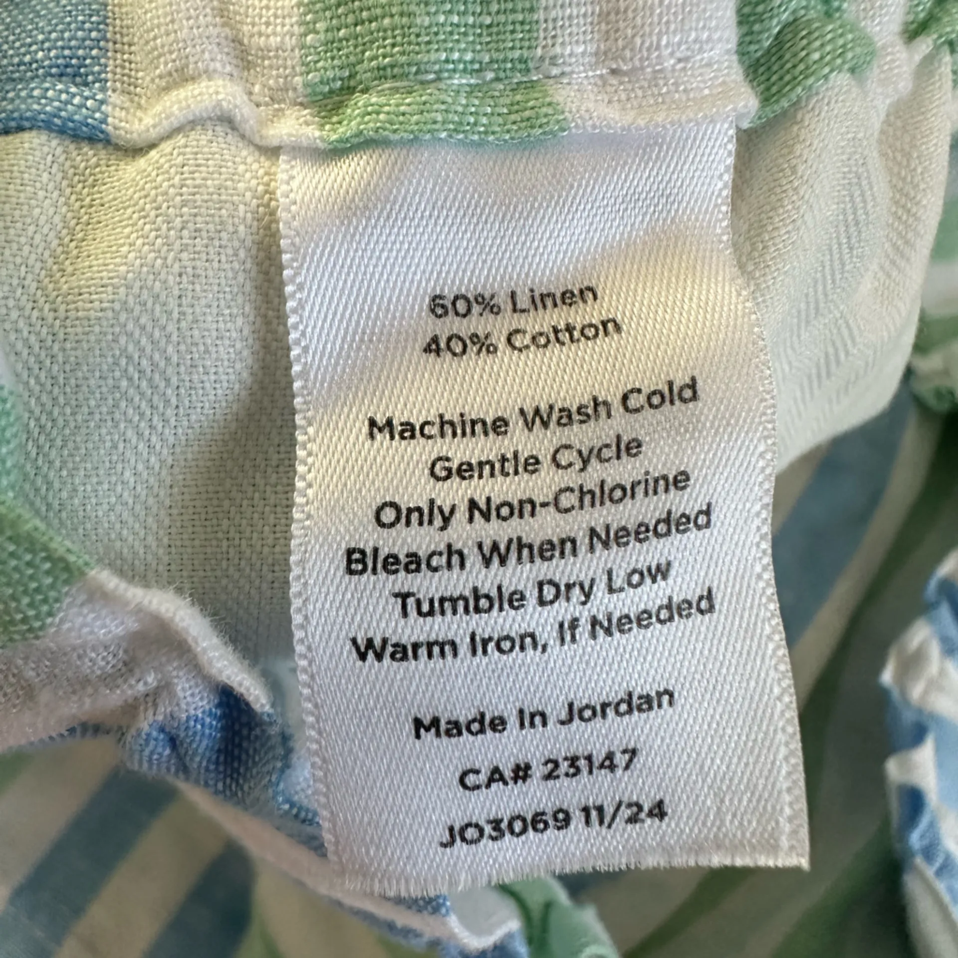 Talbots cotton linen stripe shorts size Large - Image 5