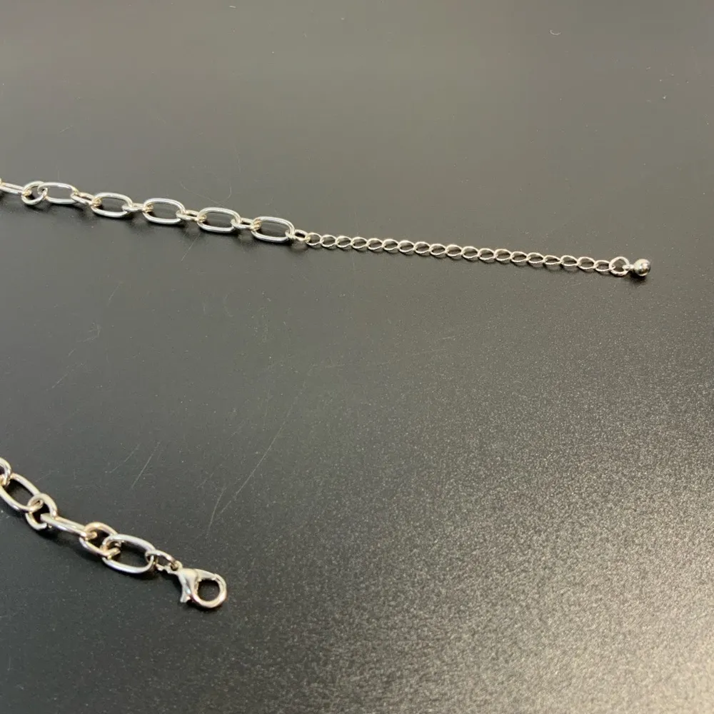 Padlock Silverstone cable Chain Necklace 22” With Extension Punk Gothic Silver - Image 5