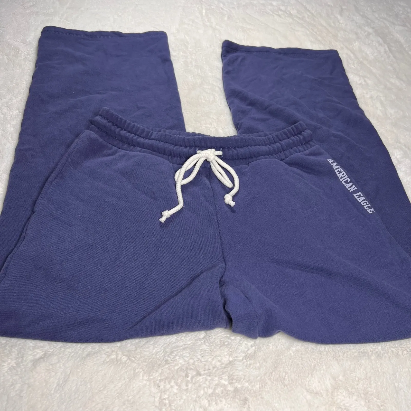 American Eagle Outfitters Navy Blue Sweatpants Joggers Logo Detail Women's S - Image 3