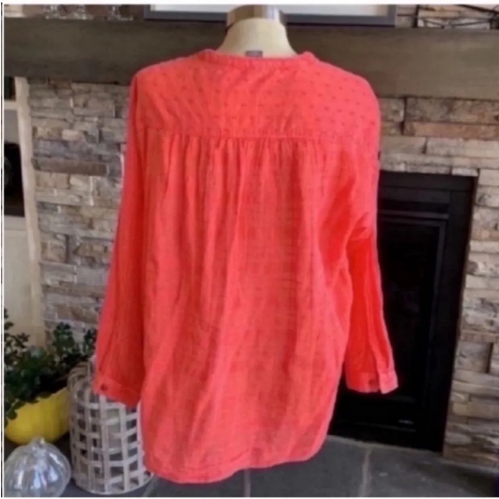Anthropologie Vibrant Coral Blouse - Image 5