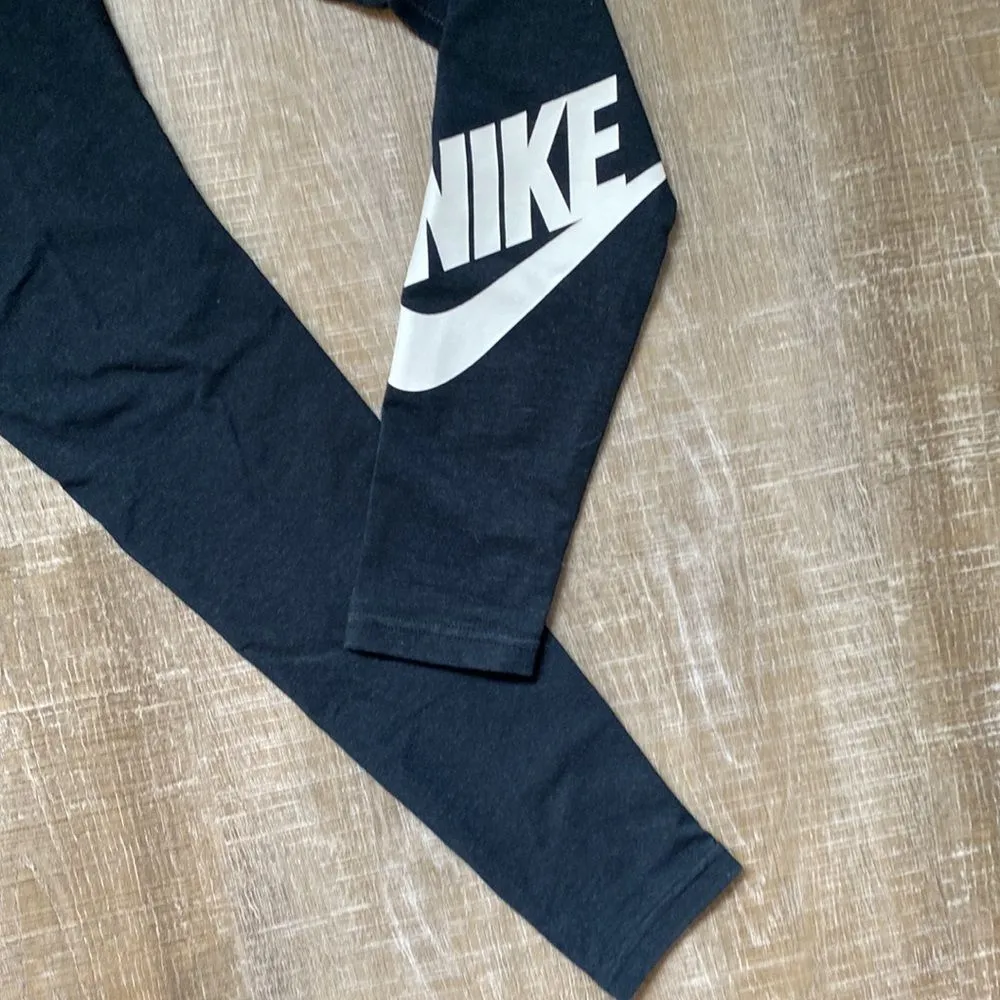 Y2K Vintage NIKE Logo Leggings Dark Gray Women's Small Active Retro Streetwear - Image 3