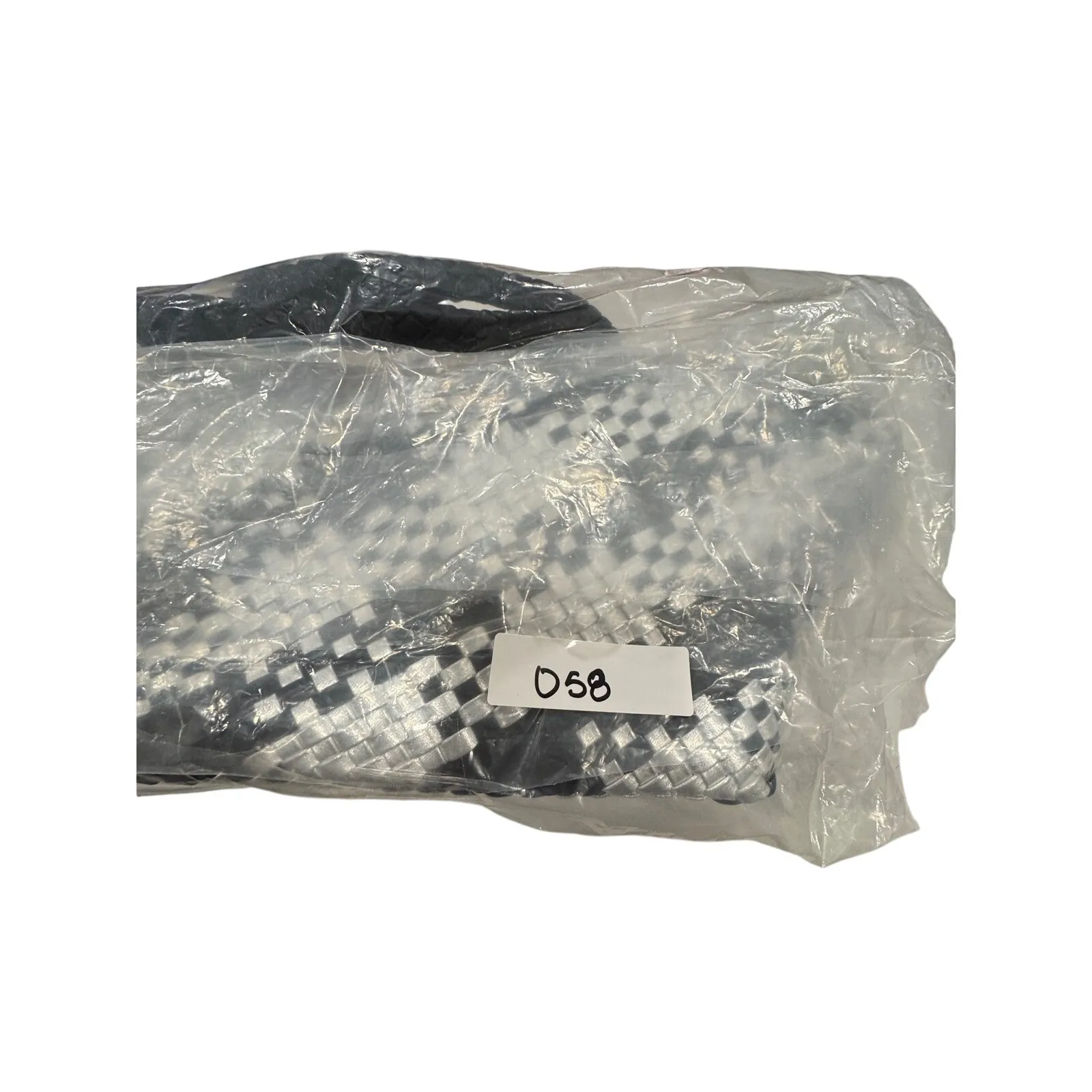 WILD FOX‎ Woven Tote Bag Black Silver Houndstooth Large Shopper Beach Bag - Image 8