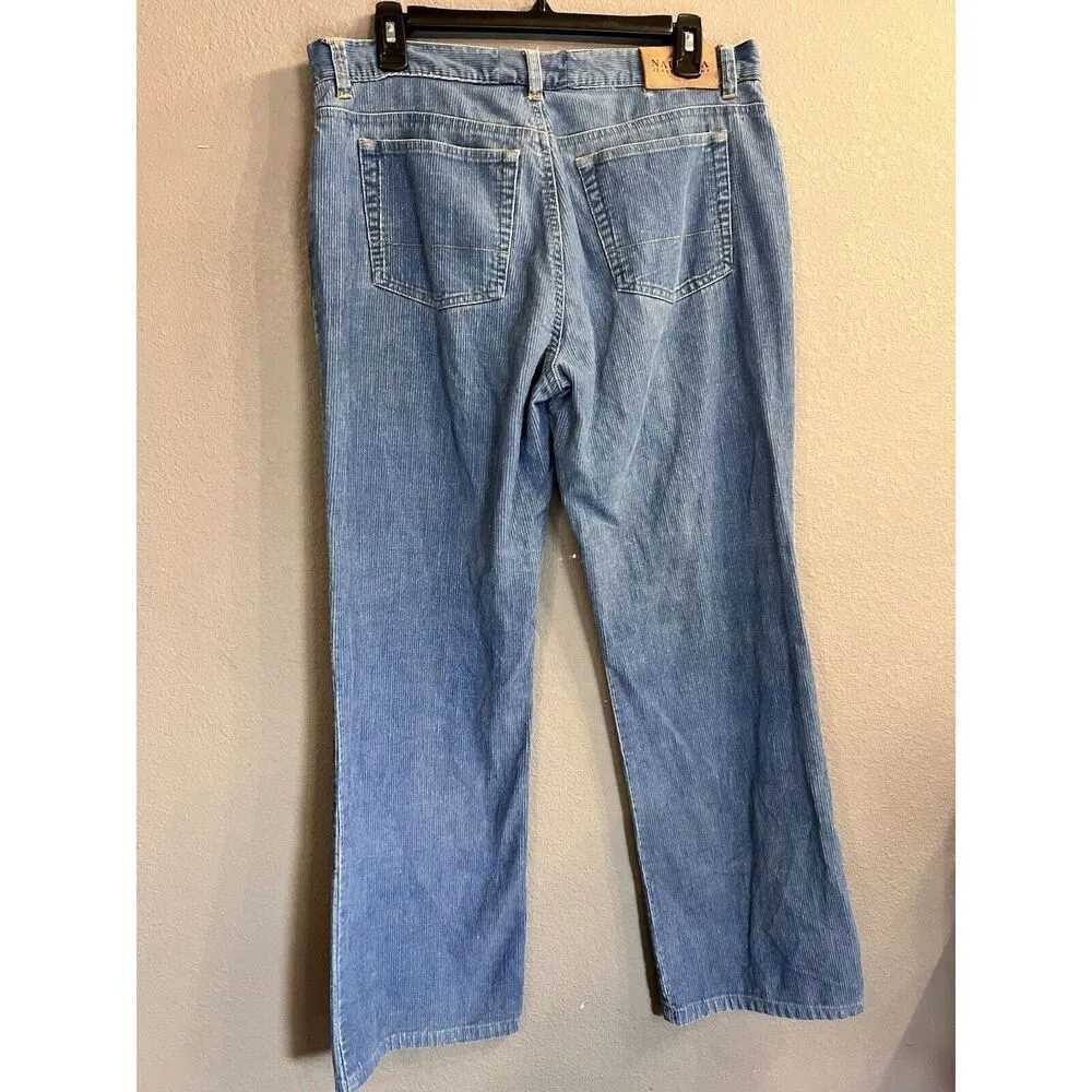 Vintage Nautica Corduroy‎ Blue Jeans Stretch 32 X 28 Bootcut - Image 4