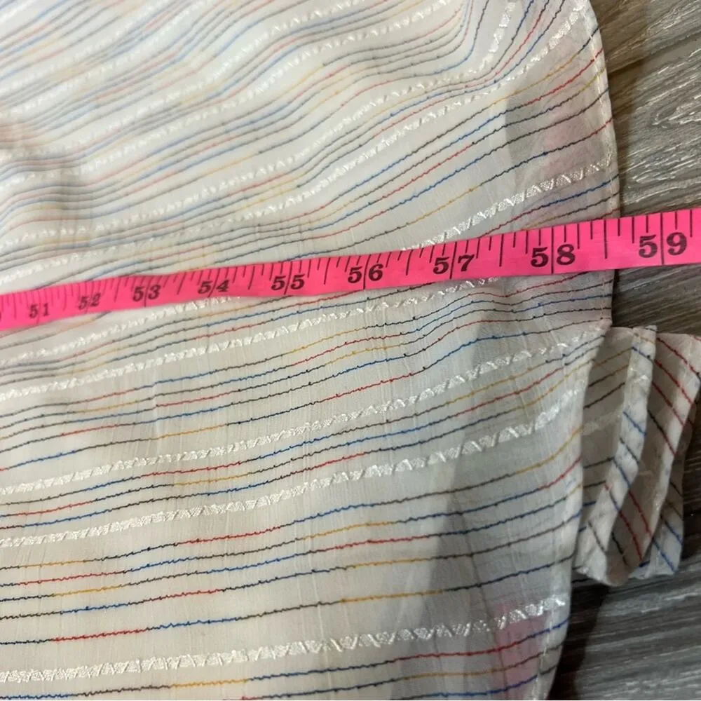 Tularosa Zana Dress in Ivory smocked side maxi dress multicolor stripe - Image 3