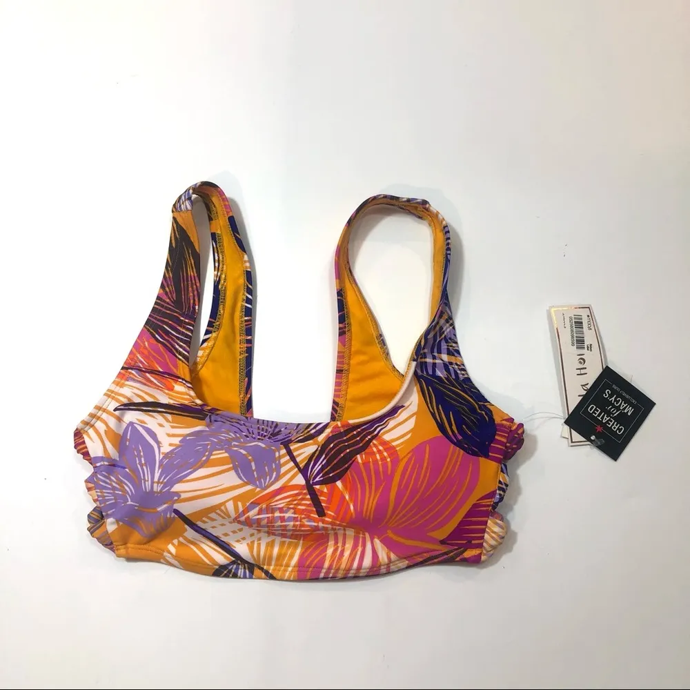 Hula Honey MULTI Palm  Side-Knot Bikini Swim Top - Image 5