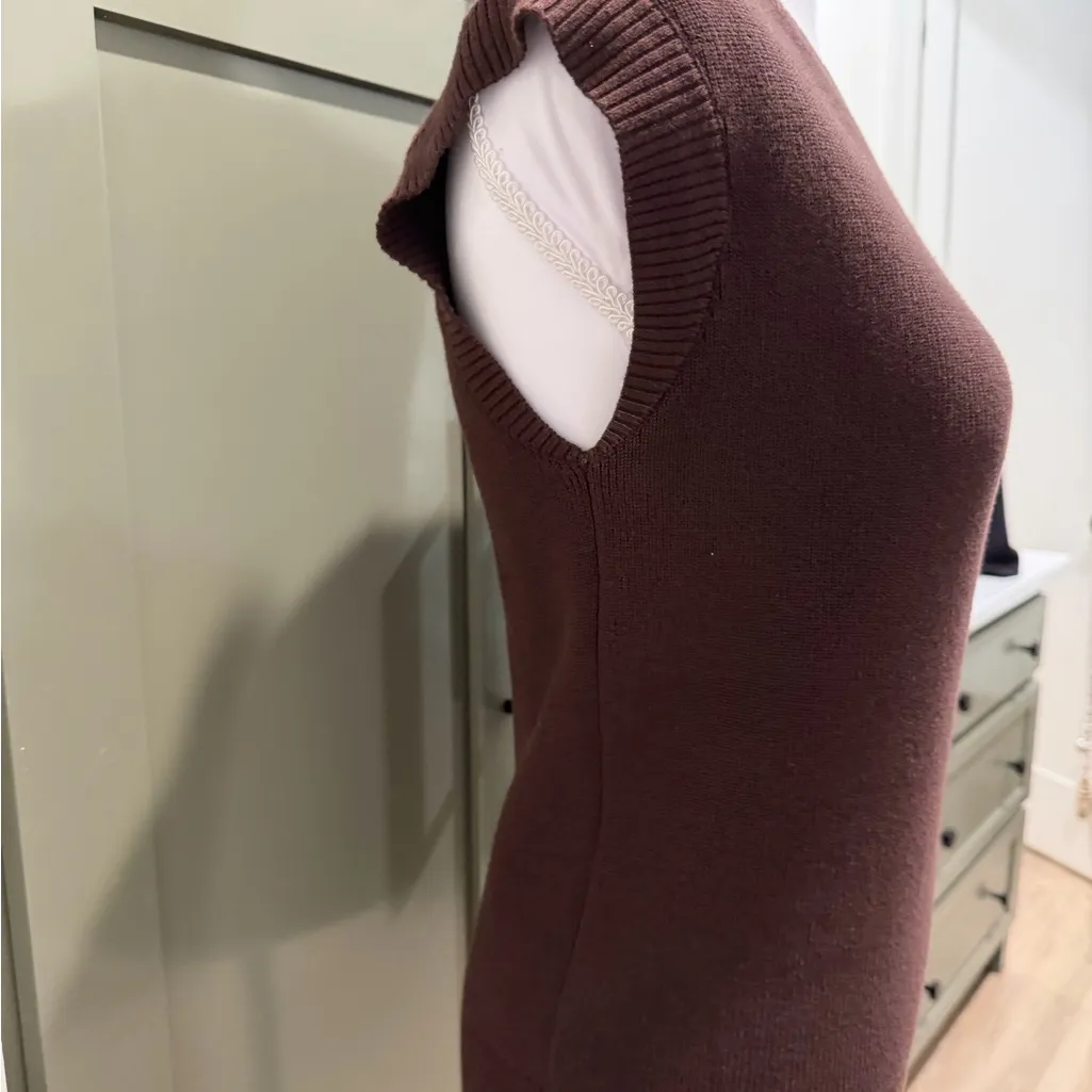 LOFT Chocolate Knit Cap Sleeve Top- Size XS - Image 6