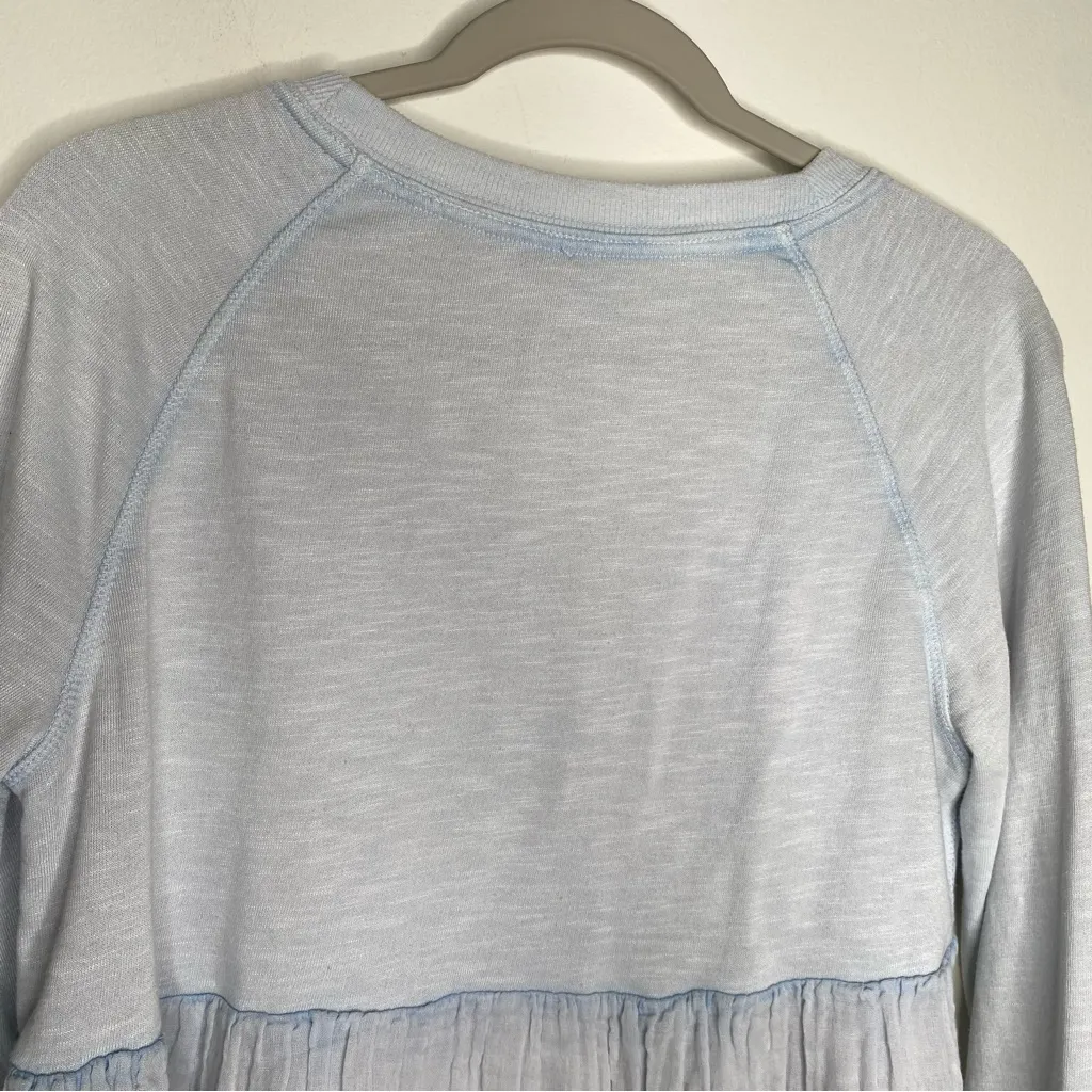Free People Sweet Jane Baby Doll Top Sz S Baby Blue - Image 6