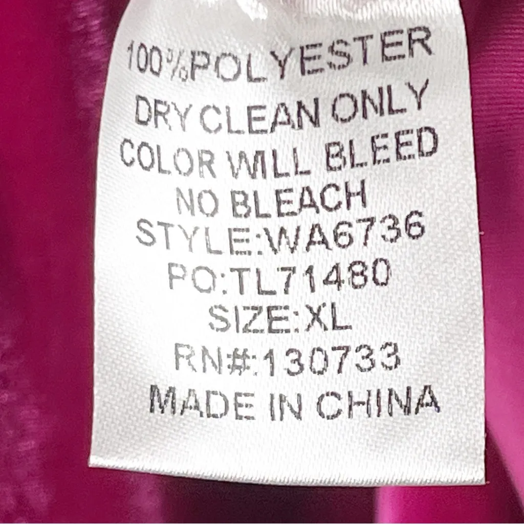 UMGEE Pink Fuchsia Velvet Long Sleeves Front Button Tunic Top Shirt Dress XL - Image 4