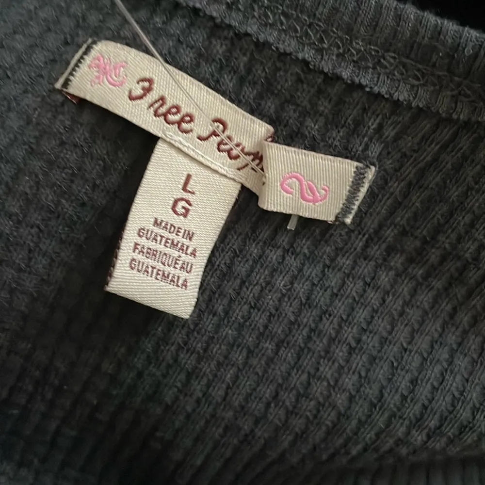 NWT Free People Santa Clara Thermal in Faded Black Size L Oversized - Image 6