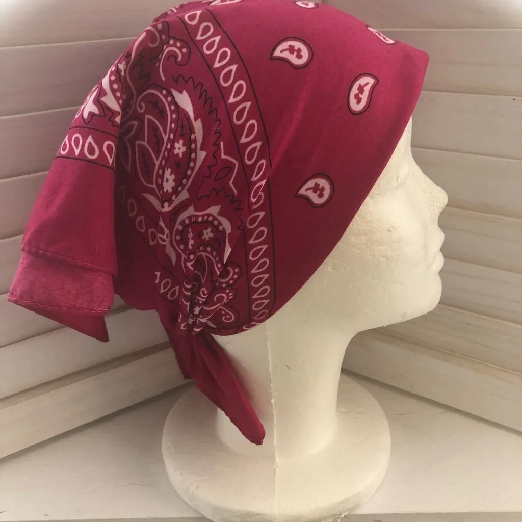 Paisley Pattern Bandana Handkerchief Lightweight Cotton Burgundy Unisex One Size Red - Image 8