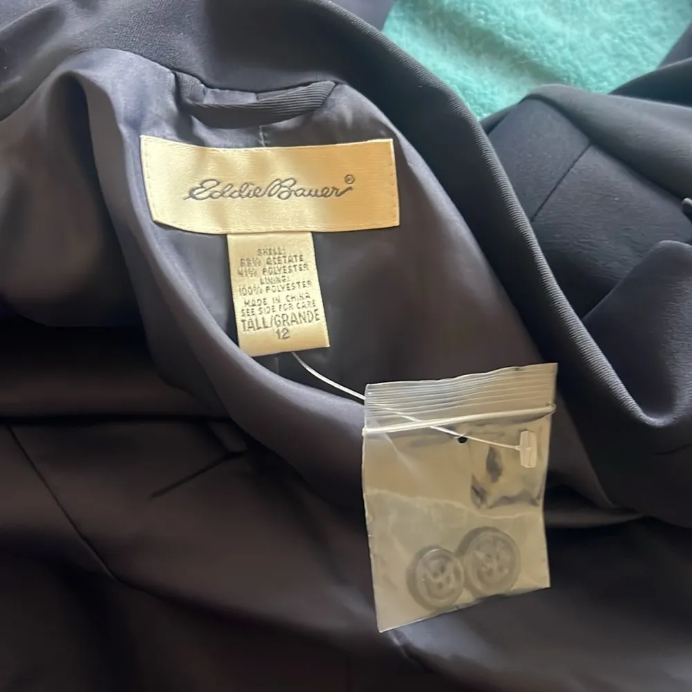 EDDIE BAUER blue vintage hip length blazer | 12 tall - Image 7