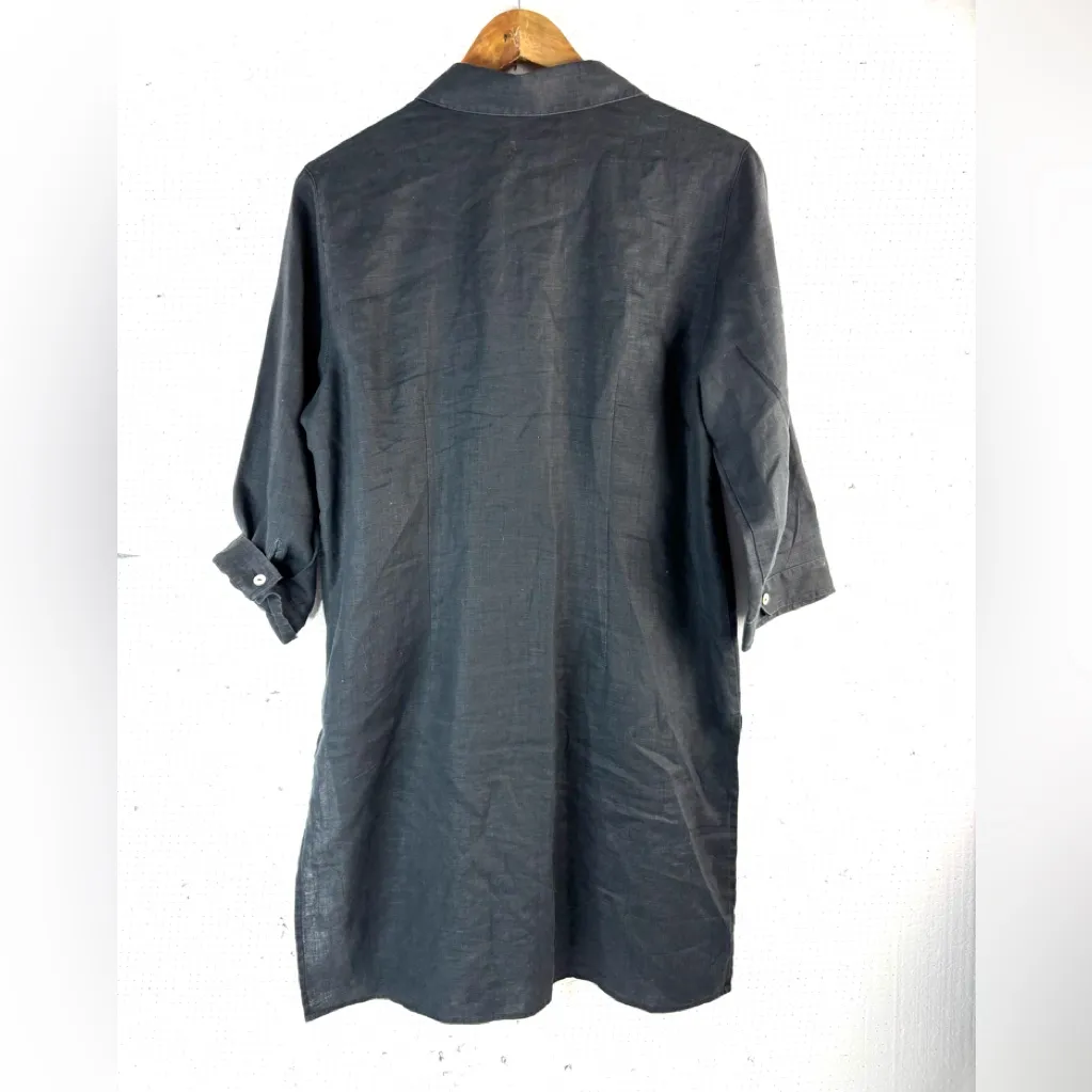 Edward Black Irish Linen M Women's Linen Tunic Top Size M - Image 10