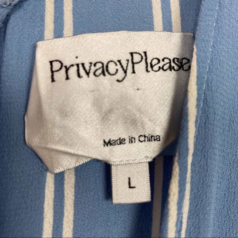 Revolve Privacy Please Minden Blue&White Stripe Mini Dress Sz.L - Image 7