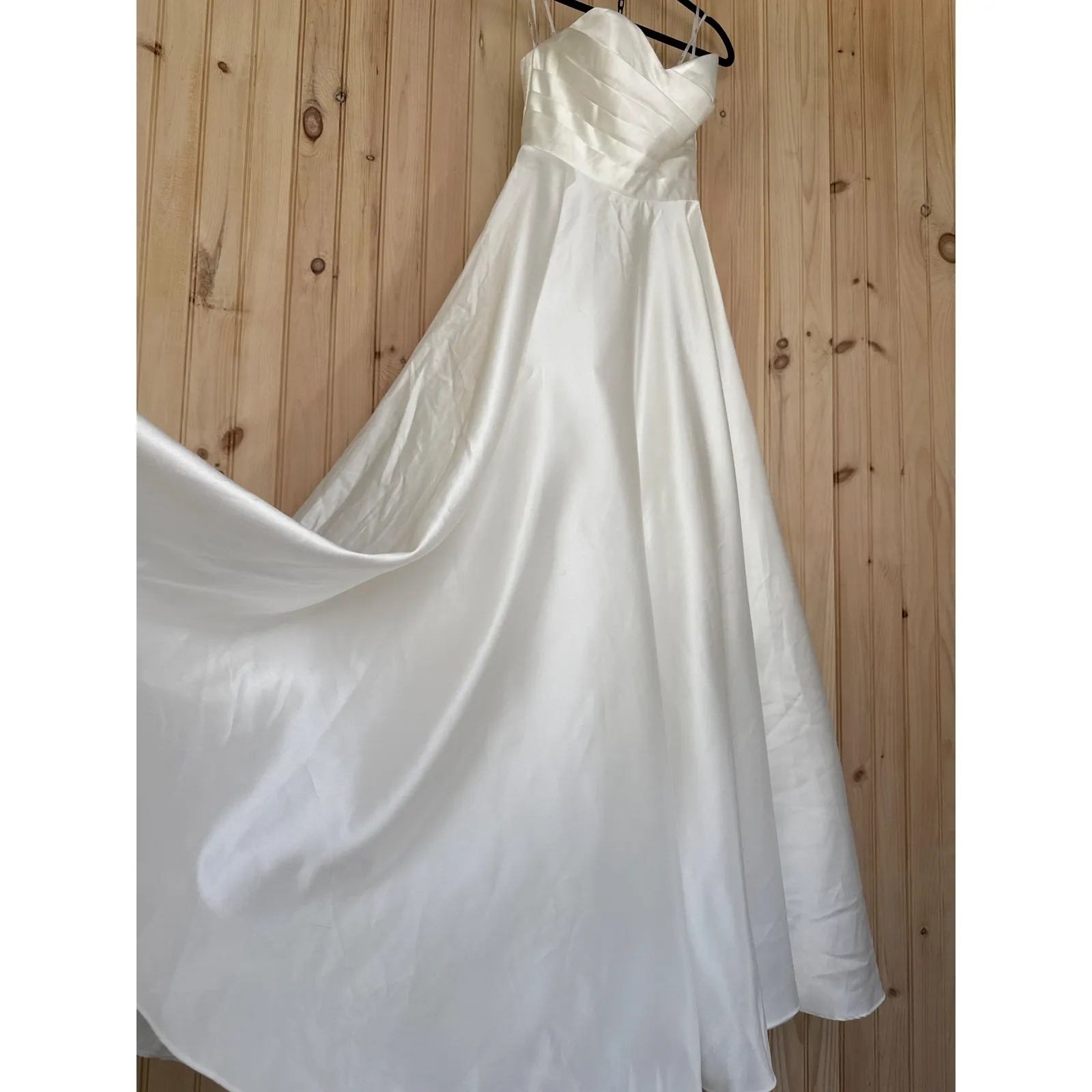 NWT Lulus Khalida White Satin Pleated Strapless Gown Wedding Bridal Dress Sz XS - Image 10