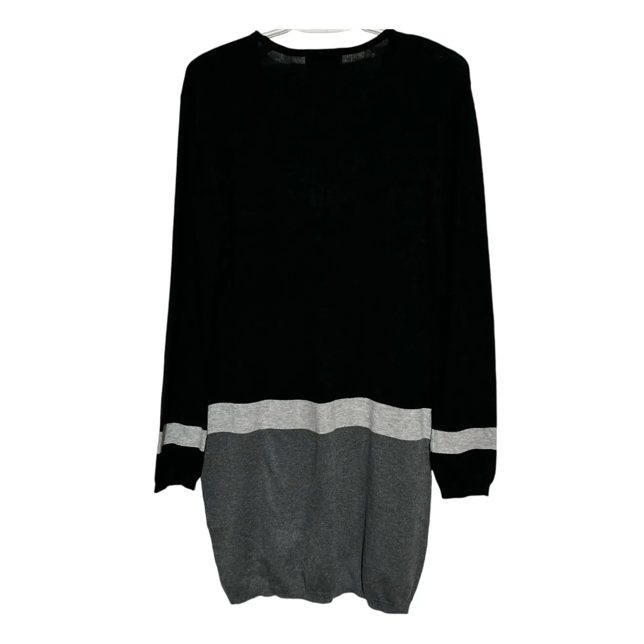 Charlie Paige‎ Women's Black Gray Light Gray Long Sleeve Sweater Dress Size S - Image 2