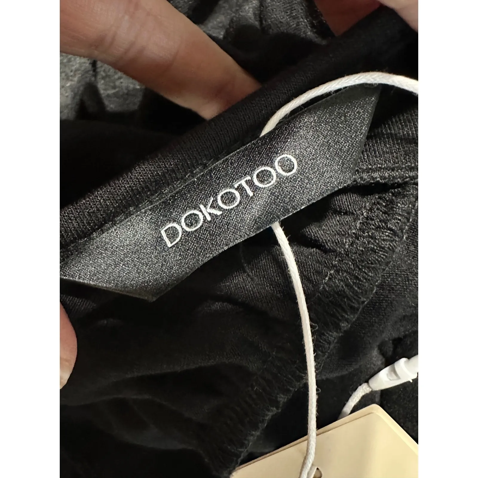 DOKOTOO Black V Neck Flutter Sleeve Cinched Waist Midi Dress Women's Size L Size L - Image 5