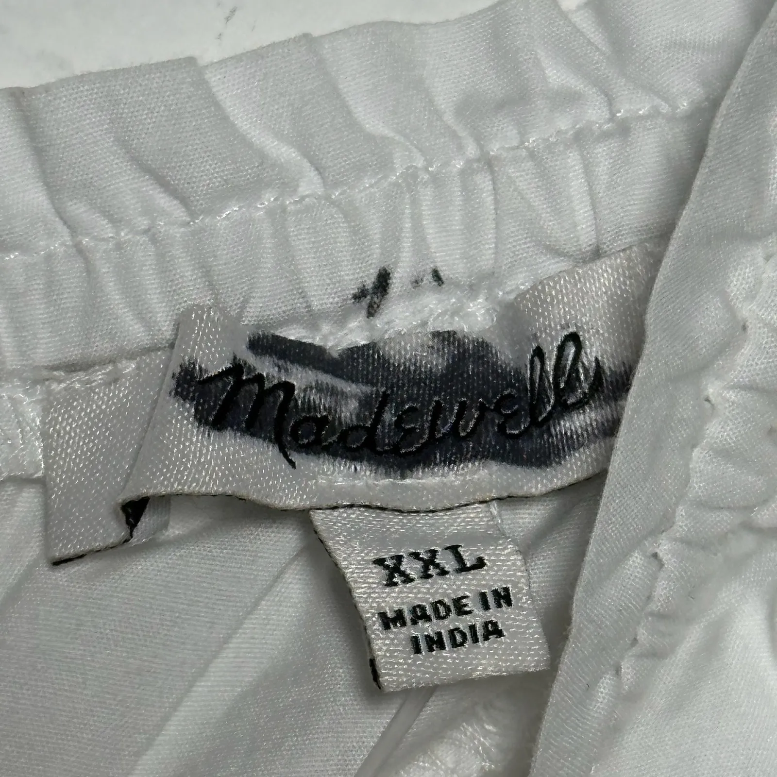 Madewell White Cotton Square Neck Smocked Boho Peplum Tank Top Women's XXL - Image 3