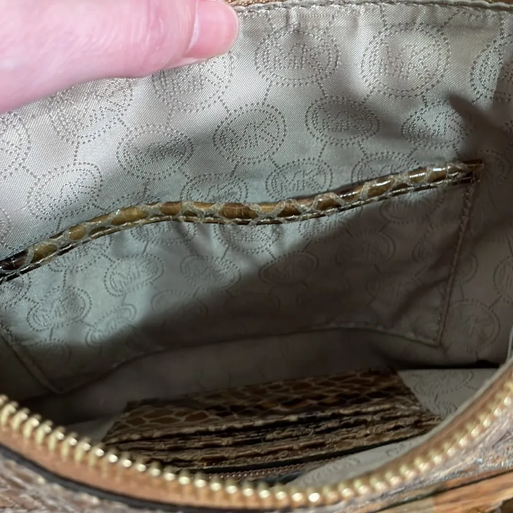 Michael Kors Embossed Leather Crossbody Bag‎ Brown Python Snakeskin - Image 8