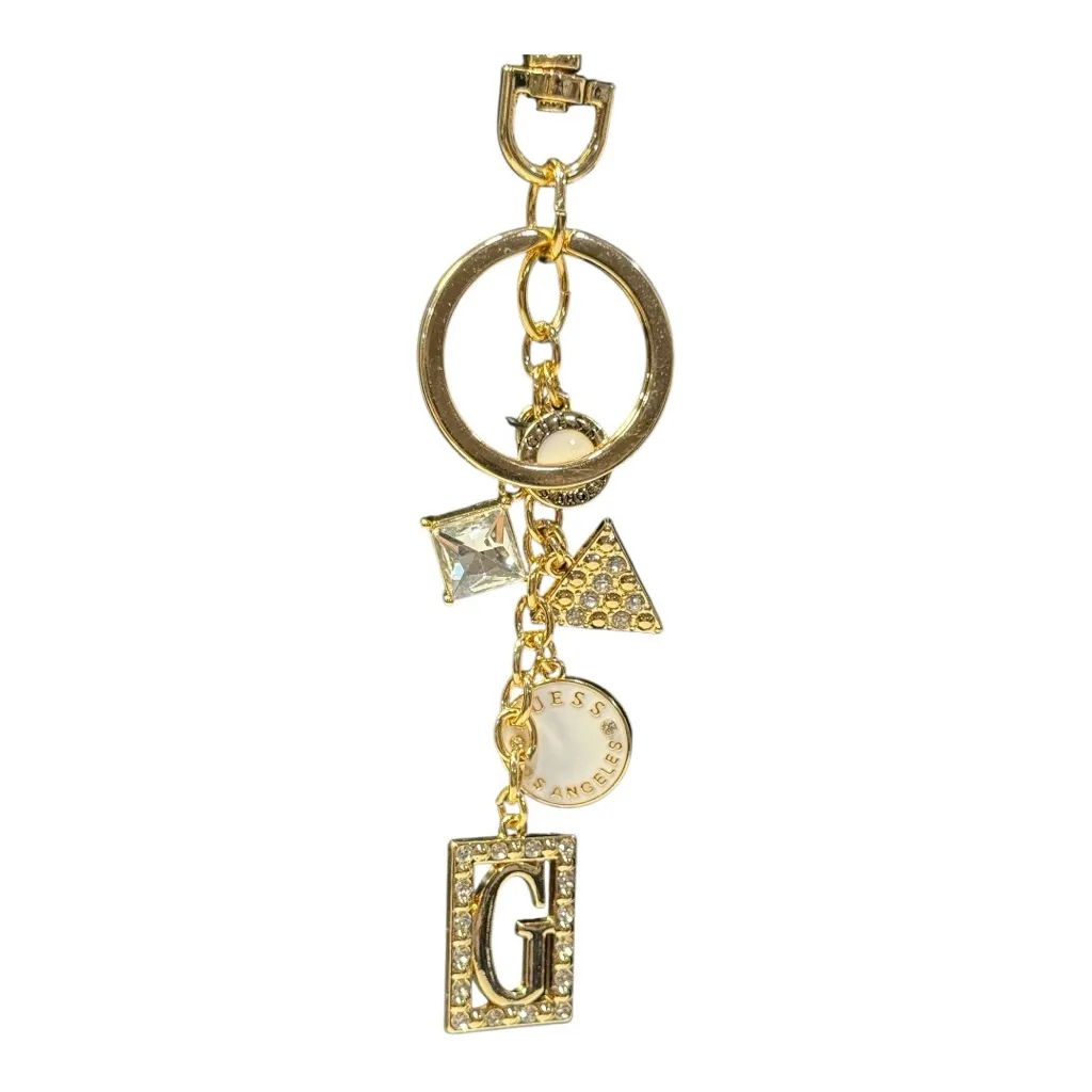 GUESS Los Angeles Gold Tone Logo Charm Keychain – New on Card - Image 2