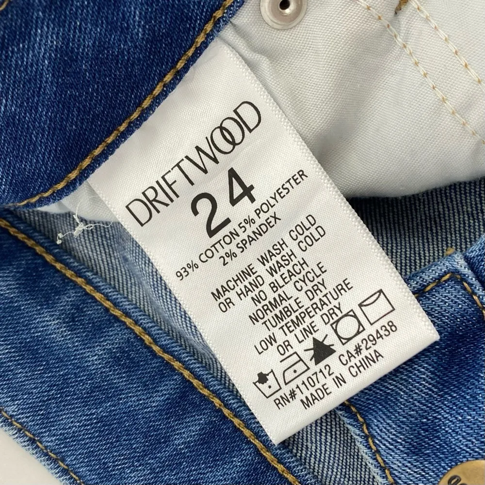 Driftwood  Jackie High Rise Floral Embroidered Distressed Skinny Tulip Hem Jeans - Image 16