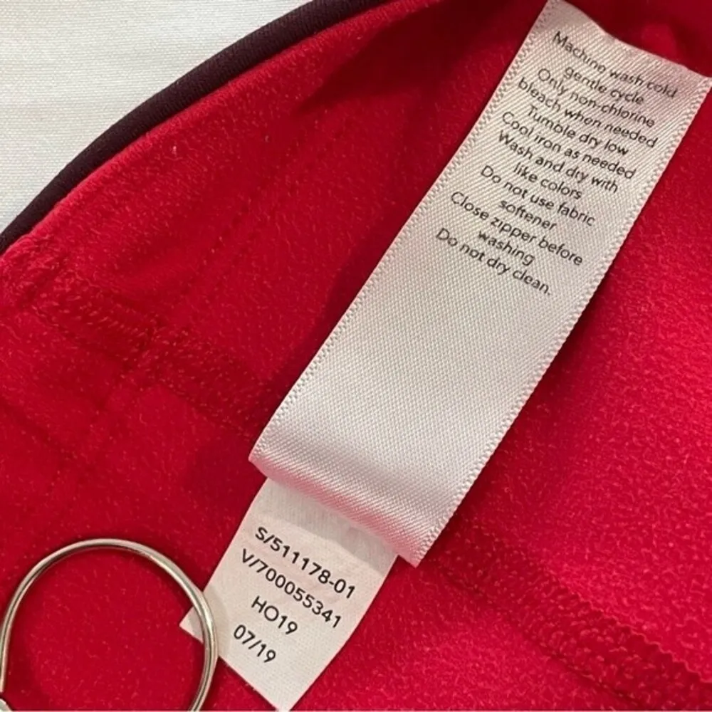 Athleta Asym Colorblock Tight Plush Supersonic High Rise Burgundy Mulberry SMALL - Image 8