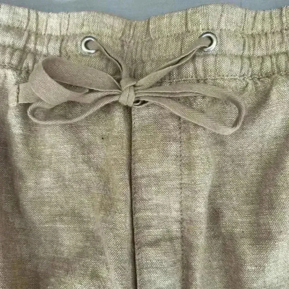 GAP Linen Elastic Waist Tie Front Shorts with Pockets Size XXL 2XL Chino Linen - Image 6