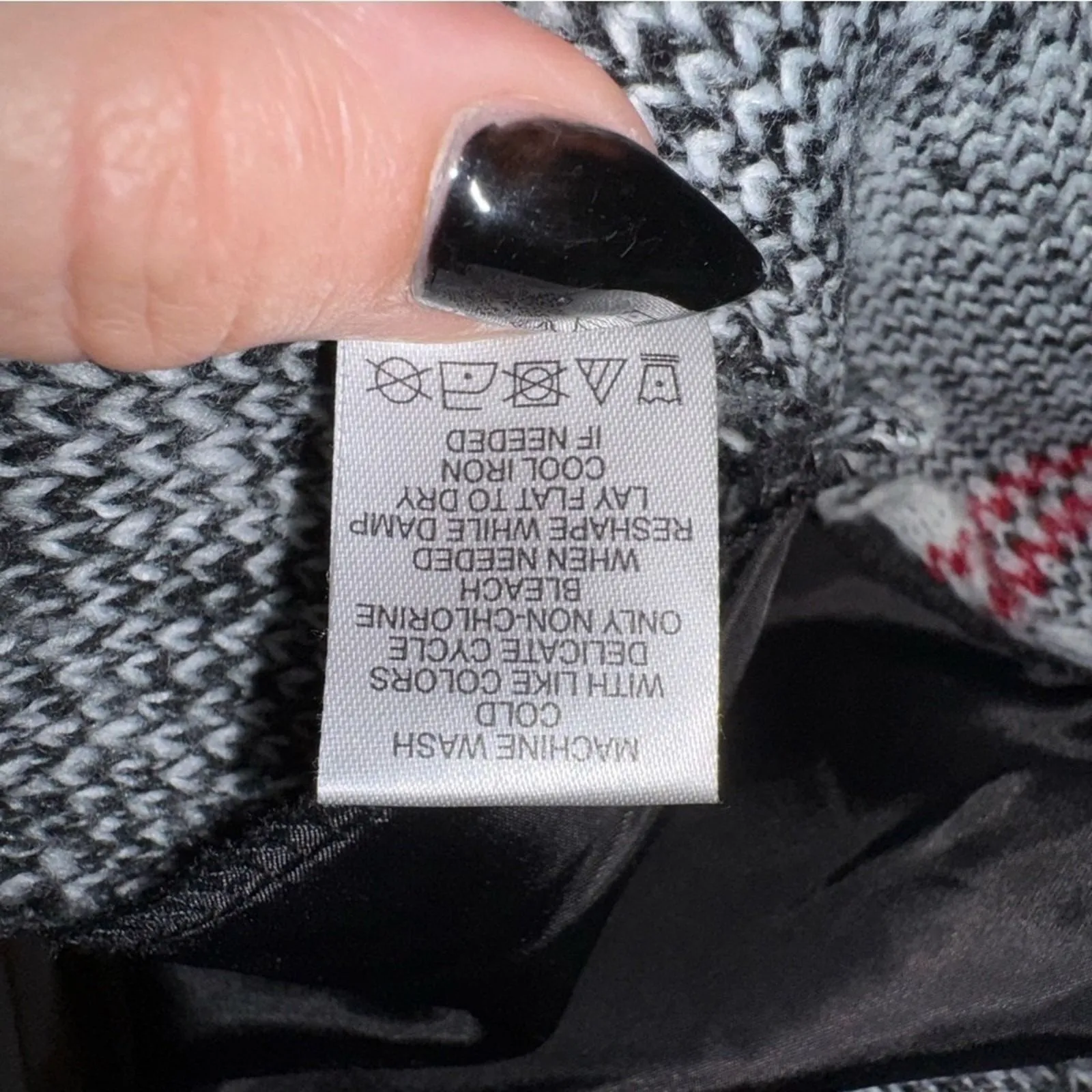 Adrienne Vittadin‎ Women Black White Plaid Hooded Cardigan Sweater Fringe Size S - Image 3