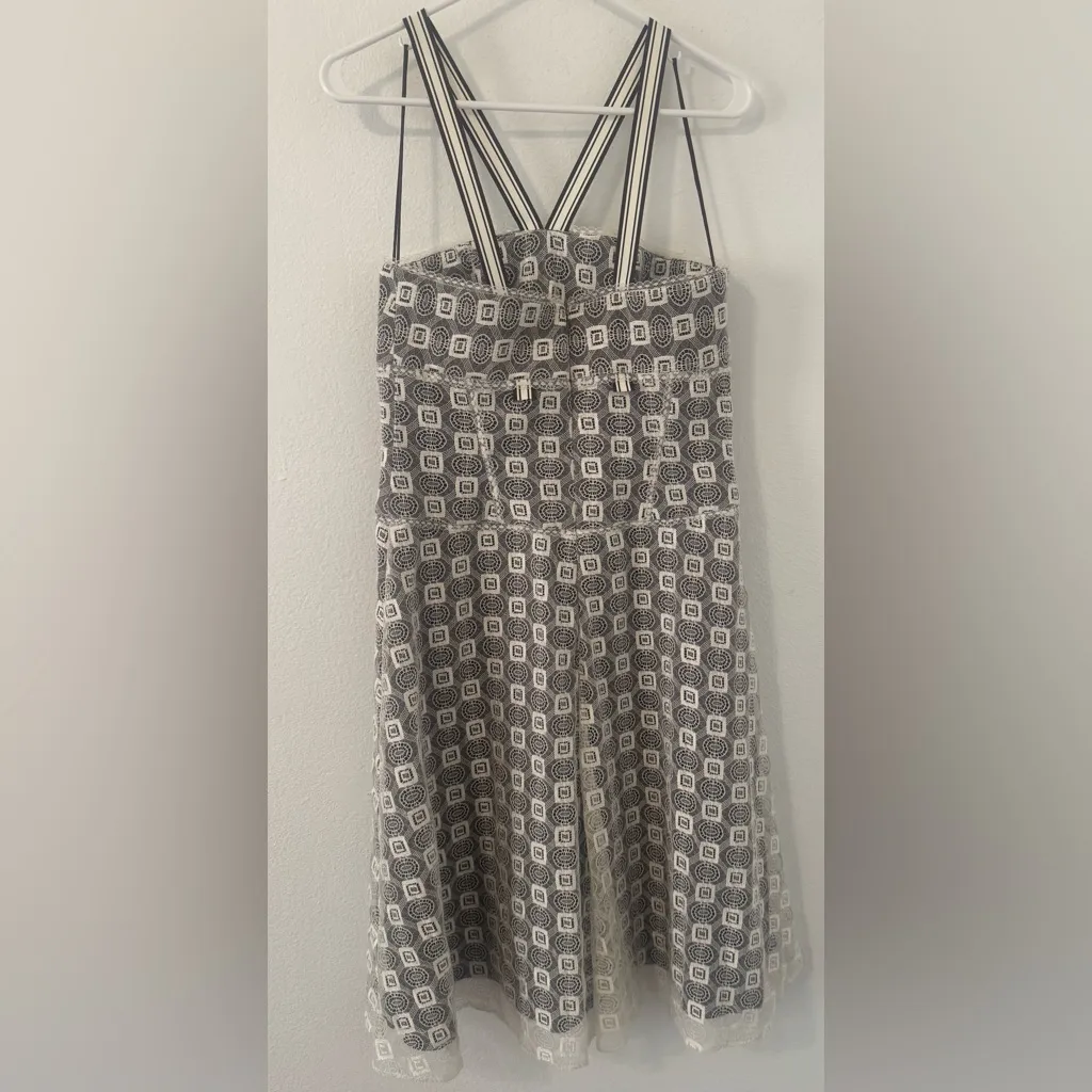 Carolina Herrera CROCHET KNEE-LENGTH DRESS Ribbon Halter Neck Size 8 *READ* - Image 2