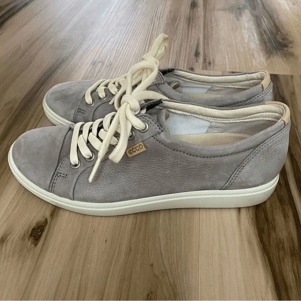 Ecco Soft 7 Women's Sneaker Gray Leather Sz 7 - Image 2