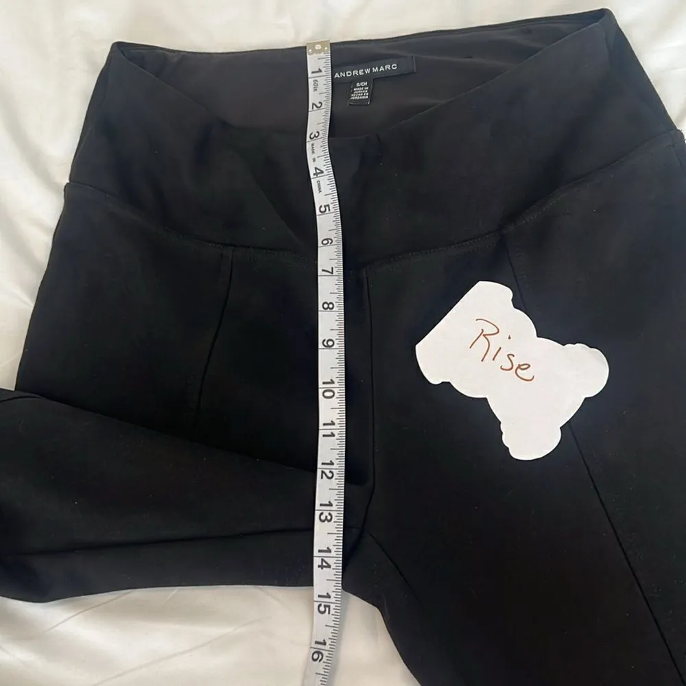 Andrew Marc SzS Black faux suede high waisted stretchy pants/leggings like new - Image 6
