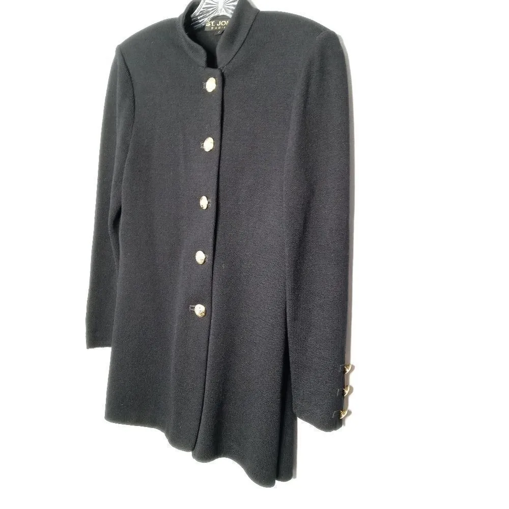 St. John black button front cardigan - Image 6