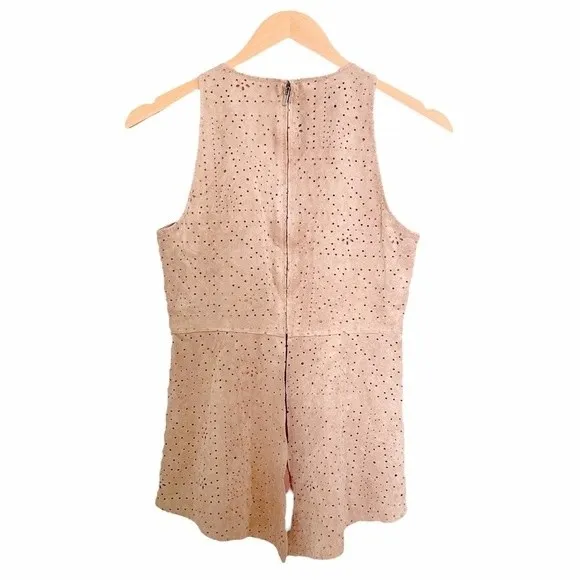 BCBGMaxAzria Y2K Top Women’s Size Small Faux Suede Sleeveless Tank Tan Beige - Image 3