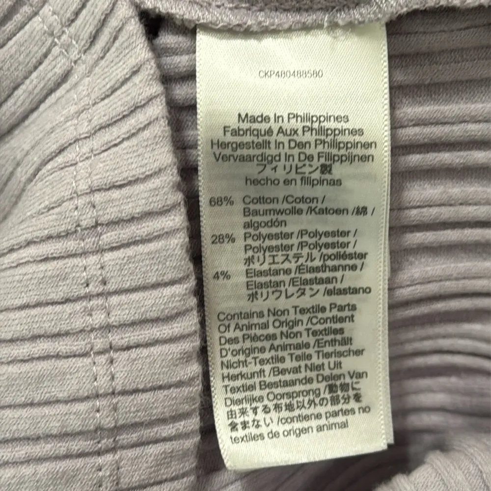 Madewell Variegated Ribbed Boxy Knit Polo Shirt in Dusty Lavender size XS - Image 9