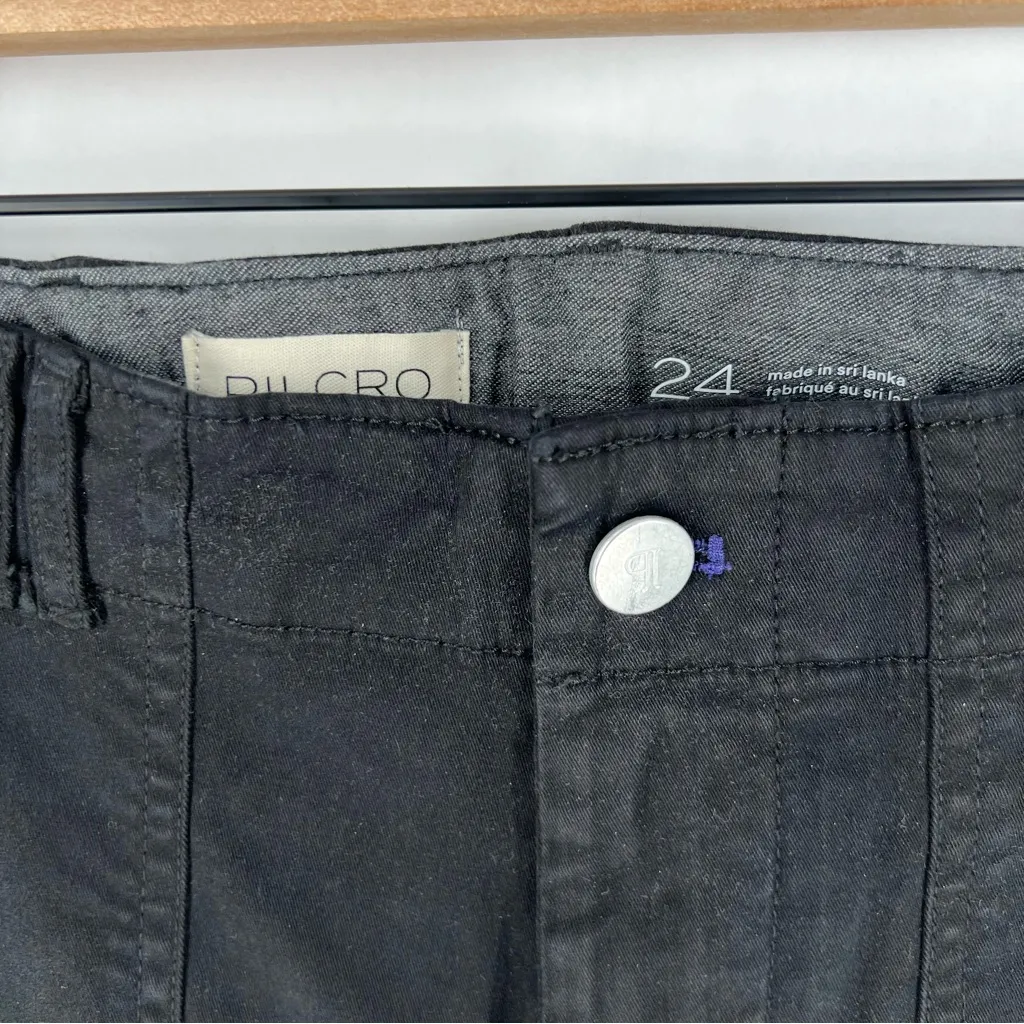 Anthropologie Pilcro Slim Straight Utility Pants Crop Cutoff Raw‎ Hem Stretch - Image 3