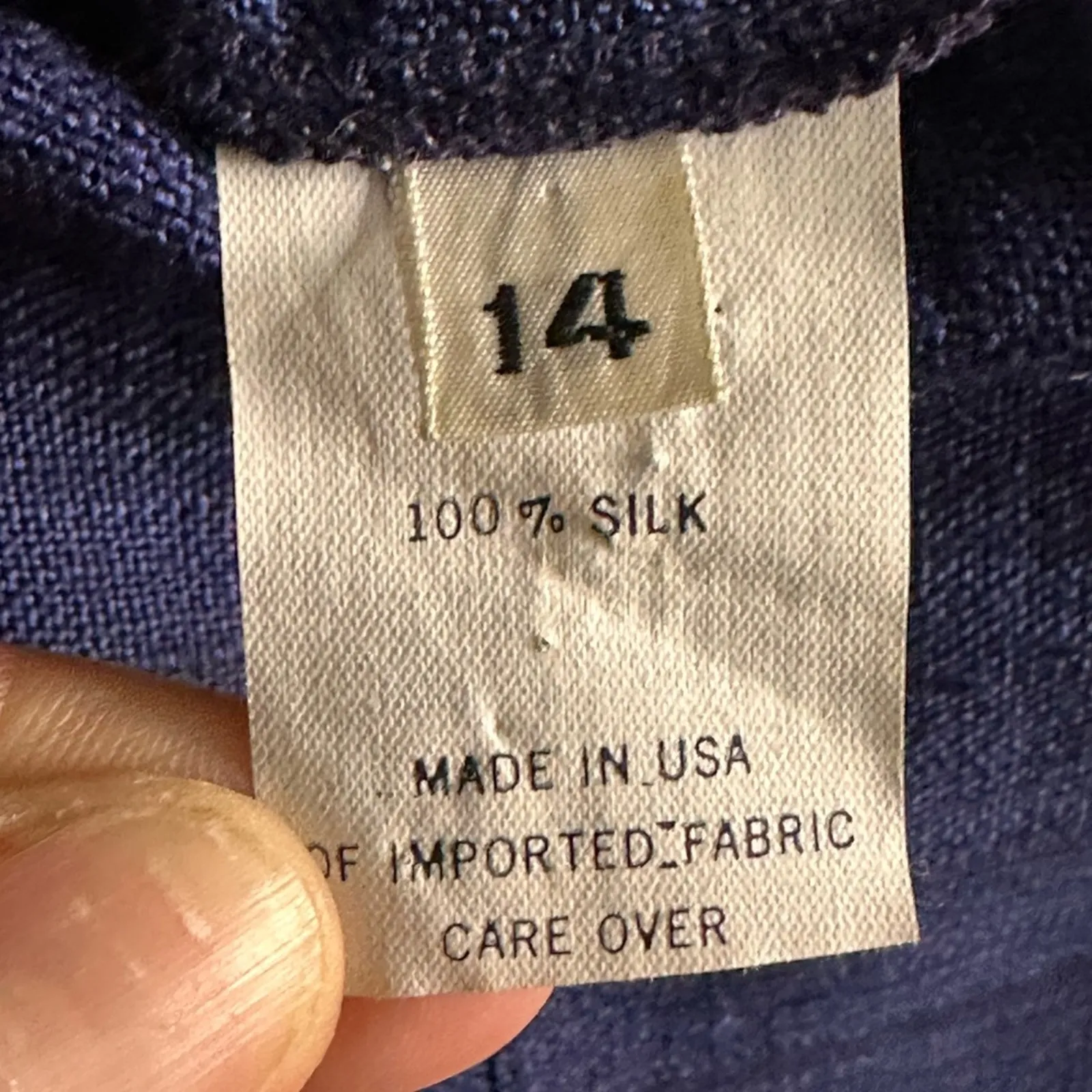 Vintage 80s JOs. A Bank Navy Blue Raw Silk Skirt Suit Set - Image 6