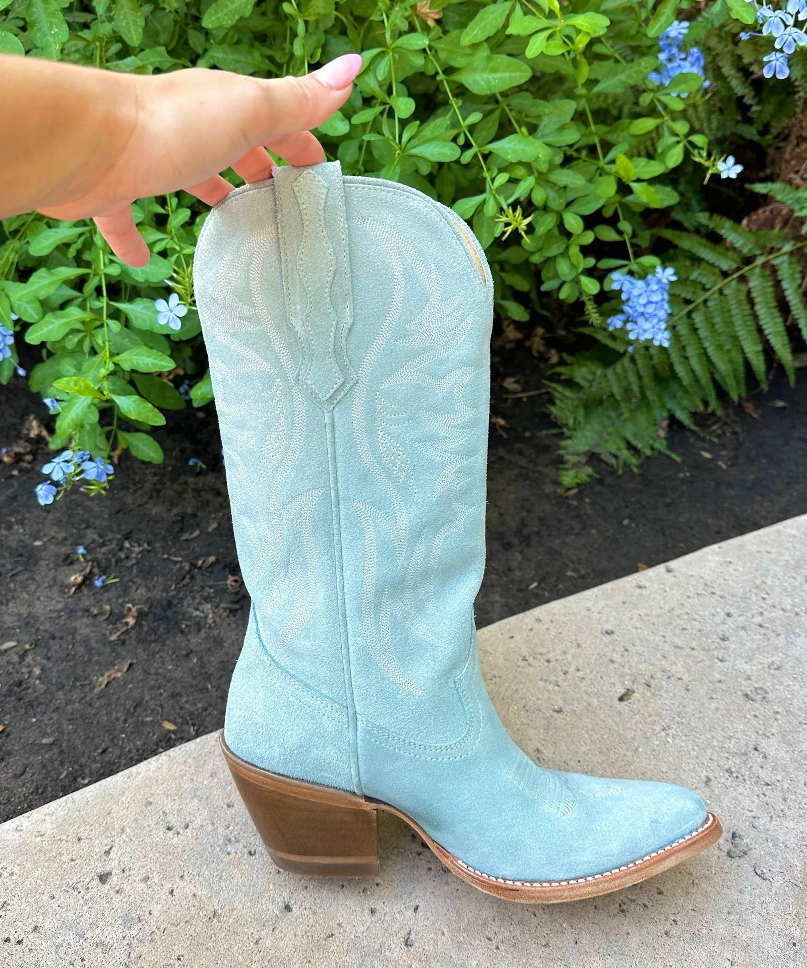 Boots CHARMED LIFE BLUE SUEDE WESTERN BOOTS - Image 8