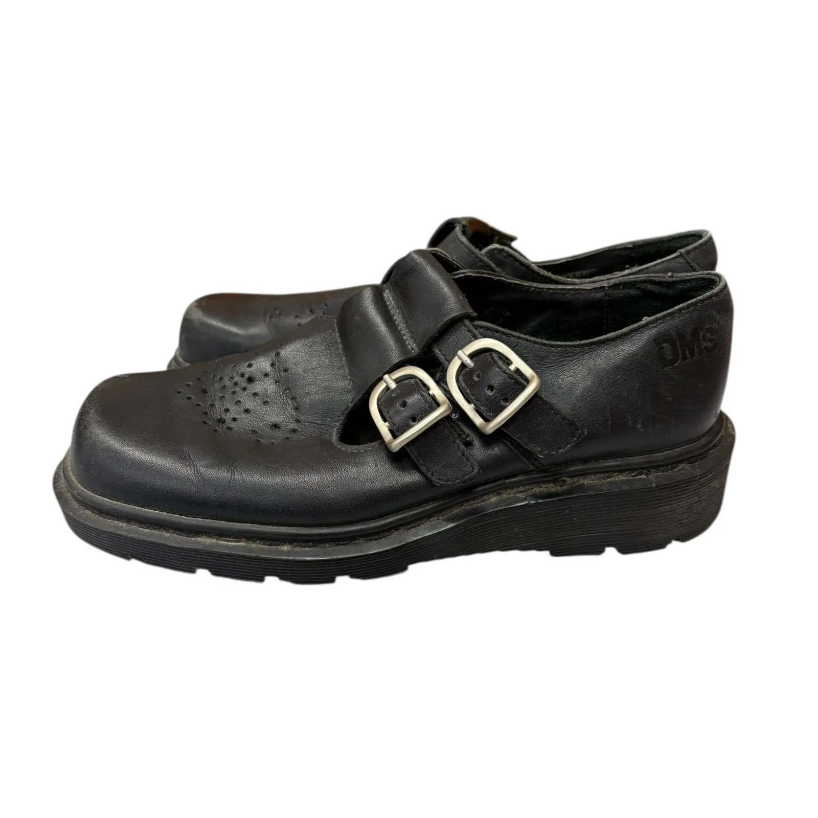 Vintage Dr. Martens Women's Mary Janes Double Buckle Leather Shoes Rare Style 5 - Image 3