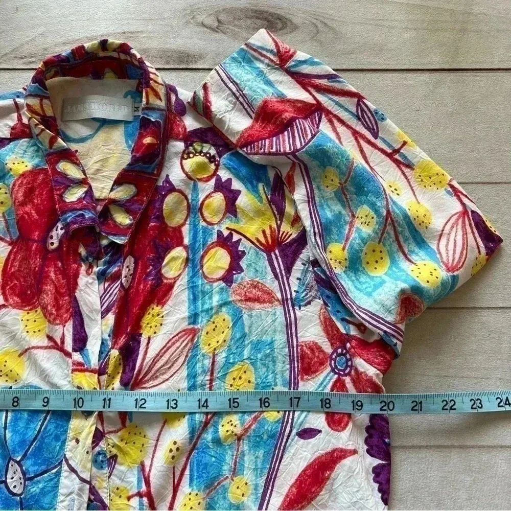 Jams World Retro Trinity Shirt Artsy Novelty Women’s Medium Floral Hippy Boho - Image 5