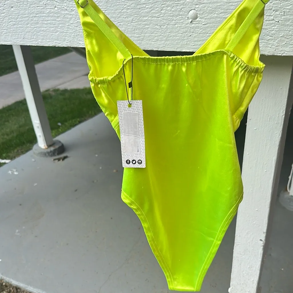 Nasty Gal Neon Yellow Bodysuit - Image 2