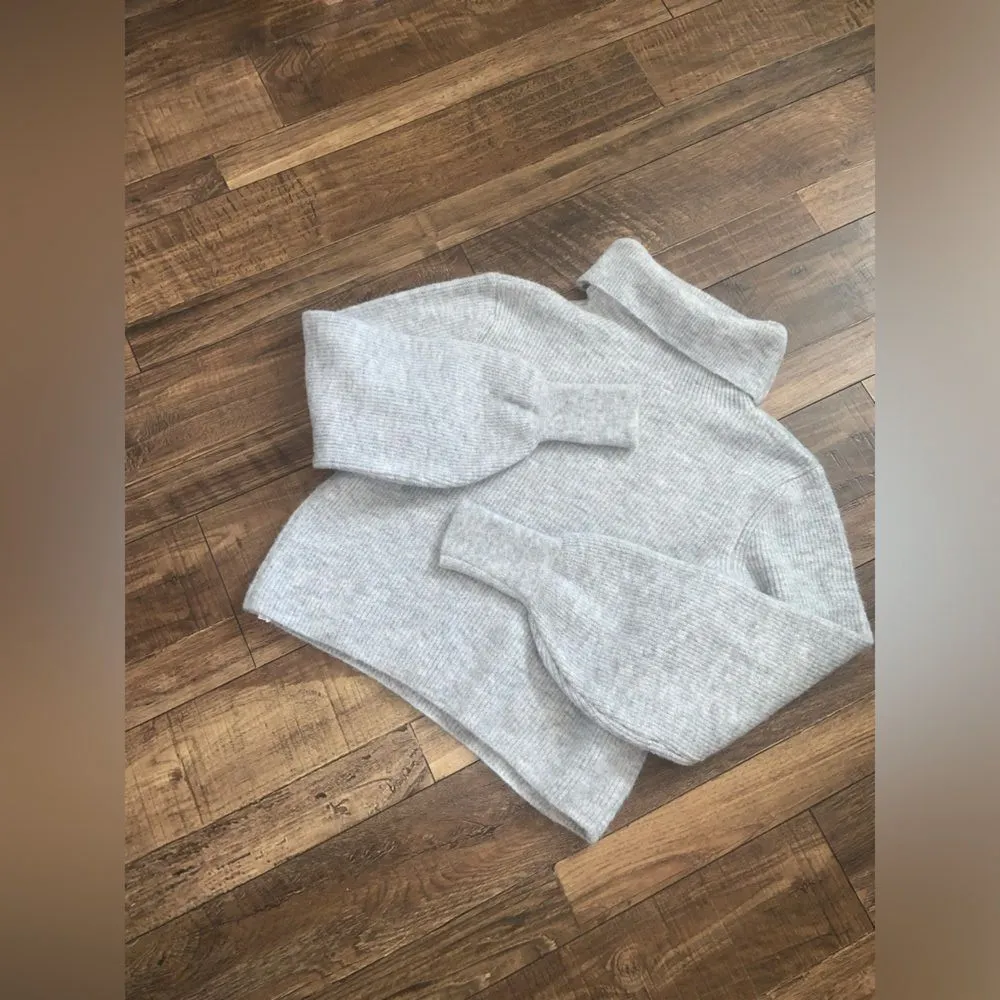 Topshop ballon sleeve turtleneck grey sweater 98$ knit fall casual cozy casual - Image 4