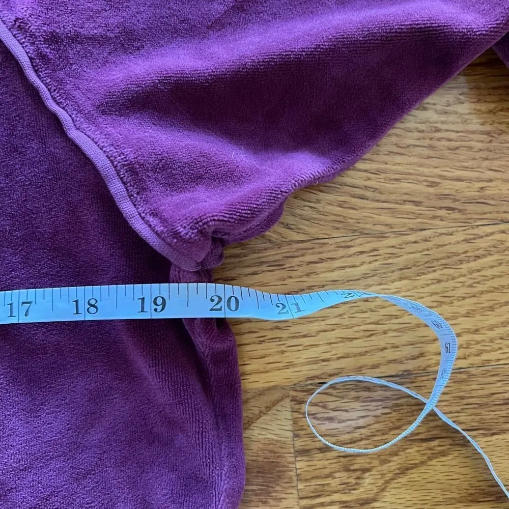 Suzie Kondi The Samos Burgundy Velour‎ Velvet Sweatshirt Pullover Athleisure Med Red - Image 10