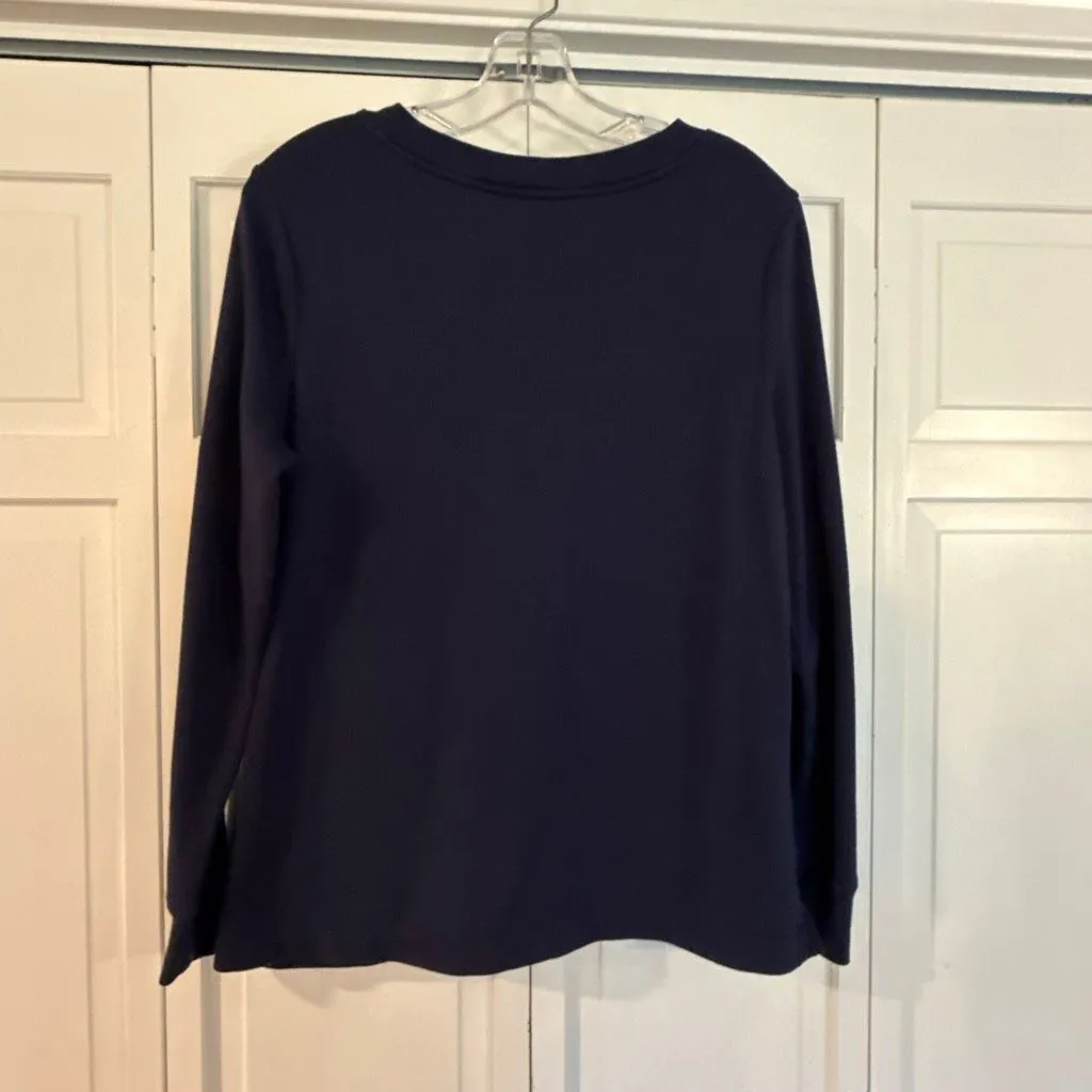 Old Navy lace up neck navy pullover sweater M - Image 5