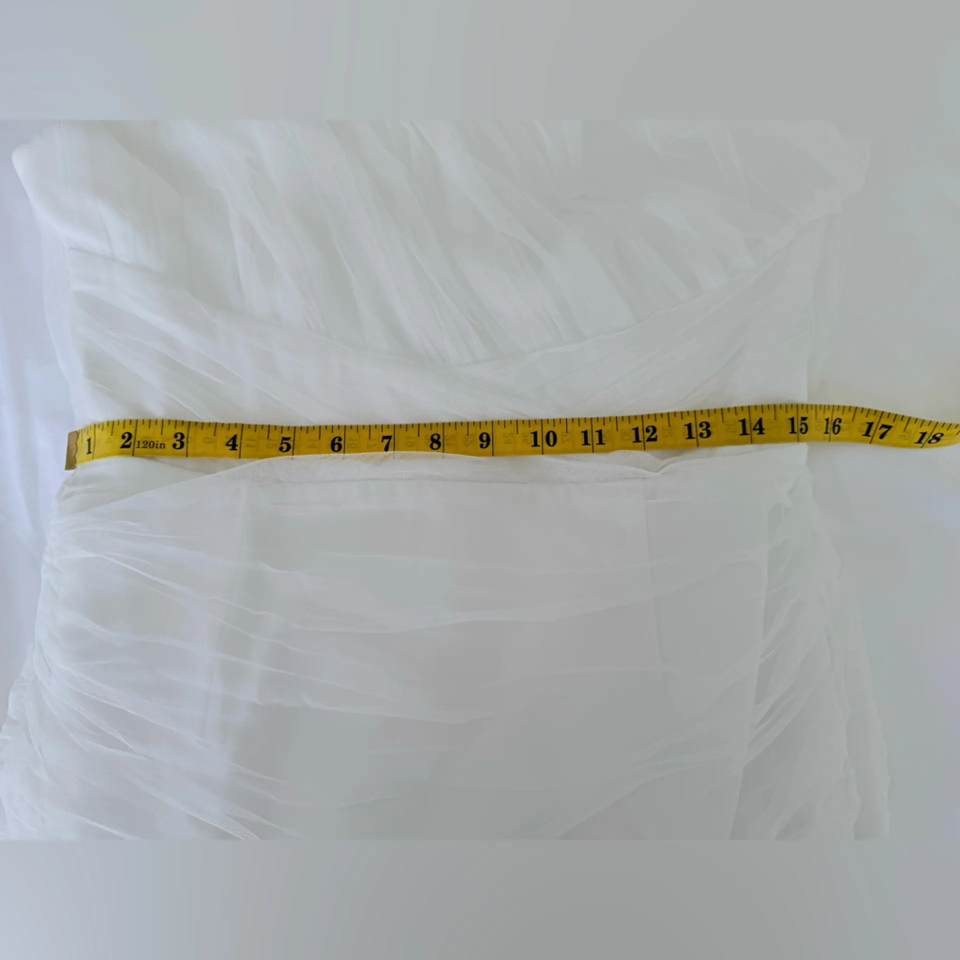 Sau Lee Sidney White Tulle Mini Dress with Detachable Train Wedding Bridal Sz 12 - Image 16