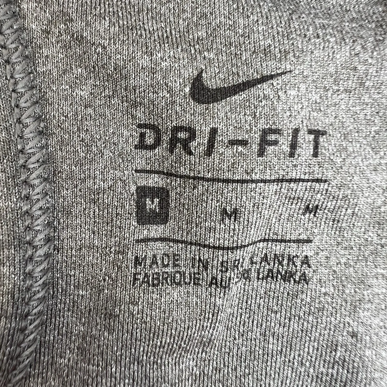 Nike M Medium Sports Bra Racerback Center Swoosh Logo Gray Black Workout Fitness - Image 8