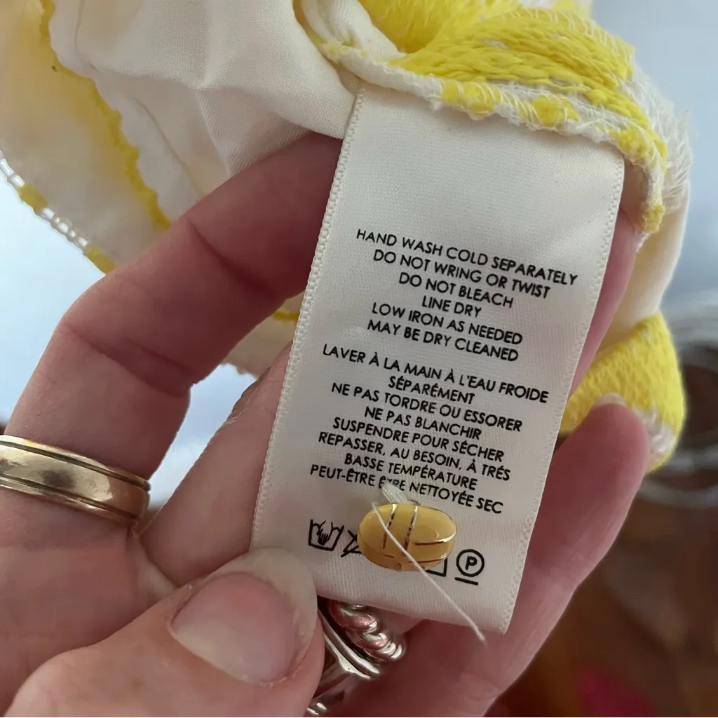 Anthropologie Yellow Floral Mini Coquette Dress - Image 9